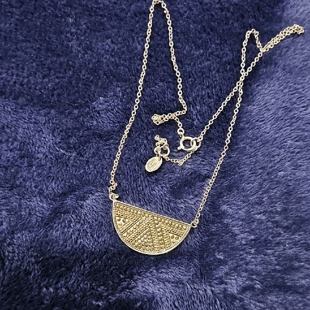 Anna Beck Gold and Silver Fan Pendant Necklace